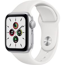 Apple Watch SE GPS 44mm Aluminum Case with Sport Band Silver/White (MYDQ2RU/A)