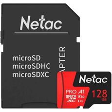   MicroSD 128gb Netac SDXC Class 10 UHS-I  NT02P500PRO-128G-R  + SD adapter