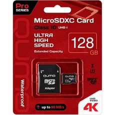   MicroSD 128gb Qumo UHS-1 3.0 10 +  SD