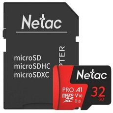   MicroSD 32gb Netac SDXC Class 10 UHS-I  NT02P500PRO-32G-R  + SD adapter