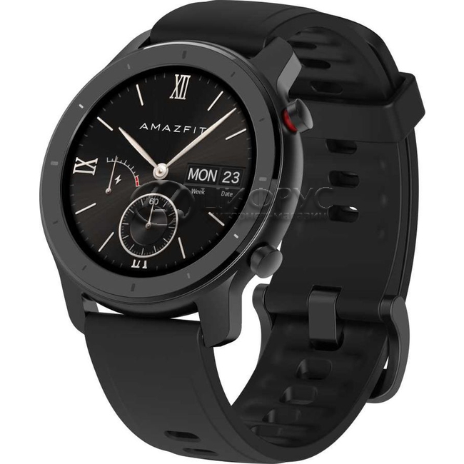 Купить Amazfit GTR 42mm aluminium case, silicone strap Black (РСТ) в ...