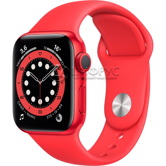 Apple Watch Series 6 GPS 44mm Aluminum Case with Sport Band Red LL