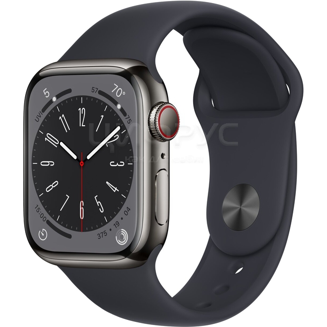 Apple Watch Series 8 45mm Stainless Case with Sport Band Black Midnight