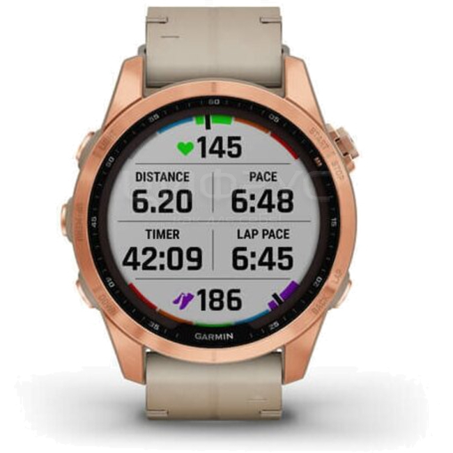 Garmin Fenix 7S Sapphire Solar Rose Golg Sandy Leather 010