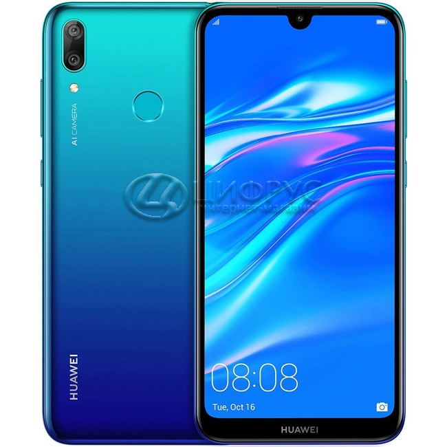 Купить Huawei Y7 (2019) 32Gb+3Gb Dual LTE Blue (РСТ) в Москве – цена ...
