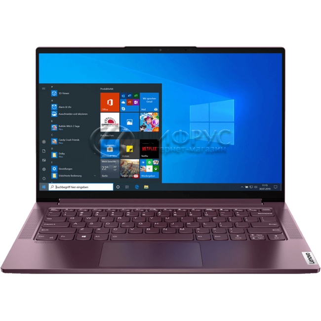 Lenovo Yoga Slim 7 14ARE05 AMD Ryzen 5 4600U 2100MHz 14 1920x1080 16Gb 512Gb SSD DVD AMD Radeon Graphics Wi Fi Bluetooth Windows 10 Home 82A20055RU Red