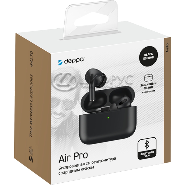 Купить Наушники беспроводные Deppa Air Pro с зарядным кейсом Black в ...