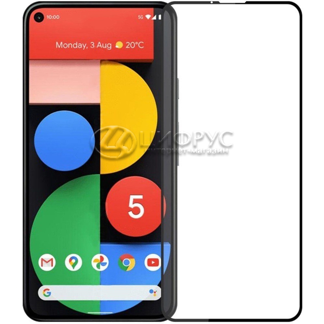 Купить Защитное стекло для Google Pixel 5 3D чёрное в Москве – Защитное ...