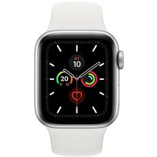 Apple Watch Series 5 GPS 44mm Aluminum Case with Sport Band Silver/withe