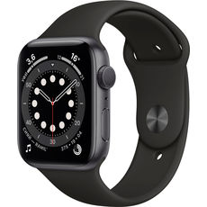 Apple Watch Series 6 GPS 44mm Aluminum Case with Sport Band Space Grey/Black (LL)