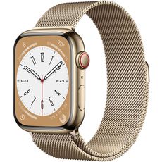 Apple Watch Series 8 41mm Stainless Steel Case with Milanese Gold