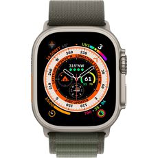 Apple Watch Ultra 49 mm Titanium Case, Alpine Loop Green (Large, 165-210 mm) Green