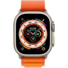 Apple Watch Ultra 49 mm Titanium Case, Alpine Loop Orange (Large, 165-210 mm) Orange