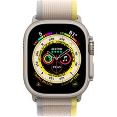 Apple Watch Ultra 49 mm Titanium Case, Trail Yellow/Beige (Medium/Large, 145-220 mm) Yellow/Beige