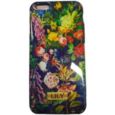 Задняя накладка для Iphone 6 / 6s малиновая цветы и бабочки силикон