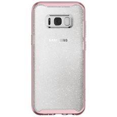 Задняя накладка для Samsung S8 Plus прозрачная с розовым/стразы Spigen