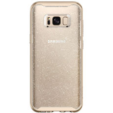Задняя накладка для Samsung S8 прозрачная с золотым/стразы Spigen