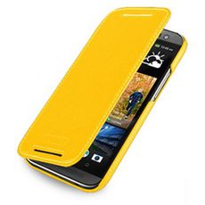 Чехол для HTC One книжка желтая кожа