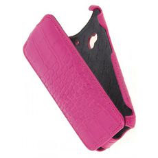 Чехол для HTC One откидной розовая кожа