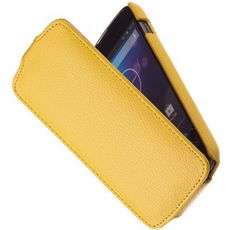 Чехол для LG G3 откидной желтая кожа