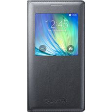 Чехол для Samsung Galaxy A5 книжка с окном черная кожа