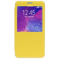 Чехол для Samsung Galaxy Note 4 N910 книжка с окном желтая кожа