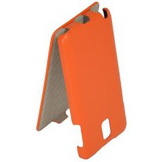 Чехол для Samsung Note 3 откидной оранжевая кожа