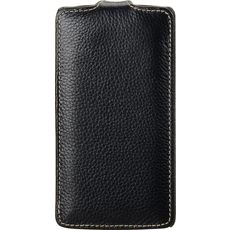 Чехол для Samsung S5 Mini откидной черная кожа