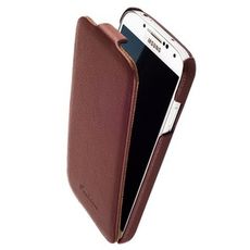 Чехол для Samsung S5 откидной коричневая кожа