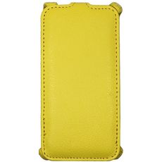 Чехол для Sony Xperia C3 откидной желтая кожа