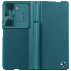 Чехол-книга для Samsung Z Fold5 зеленый Nillkin со шторкой для камеры и с разъемом для стилуса