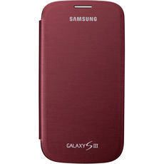 Чехол книжка для Samsung I9300 Clear View Flip Cover красная кожа