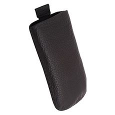 Чехол с лентой для Nokia C6 черная кожа