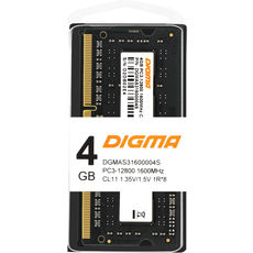 Digma 4 DDR3L 1600 SODIMM CL11 single rank, Ret (DGMAS31600004S) ()