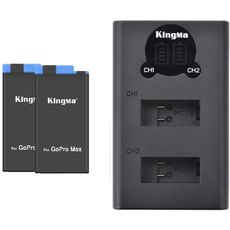 Зарядное устройство на 2 акб + 2 акб в комплекте для GoPro Max 360 Kingma