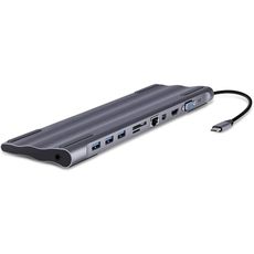 HUB для ноутбука металл STM-11CG 11в1 Type-C (HDMI+USB3.0+USB2.0x2+RJ45+PD+Audio+VGA+TF+SD)