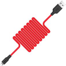 Кабель USB - Lightning 1 м для Apple Hoco X21 Silicone красно-черный