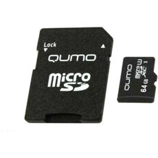   4K MicroSD 128gb Qumo UHS-1 U3.0 10 +  SD