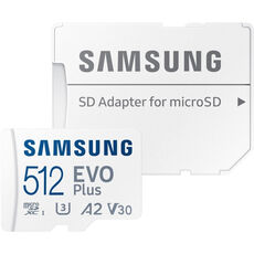   MicroSD 4K 512gb SDXC Samsung EVO Plus class10 Evo Plus U1R/W130 MB/s+SD 