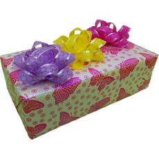 Подарочная упаковка розовая, бабочки