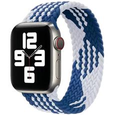 Ремешок для Apple Watch 38/40/41mm синий с белым текстиль