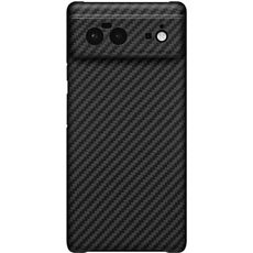 Задняя накладка для Google Pixel 6 черная карбон из углеродного волокна