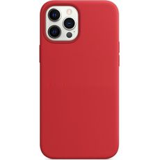 Задняя накладка для iPhone 12/12Pro MagSafe красная кожа