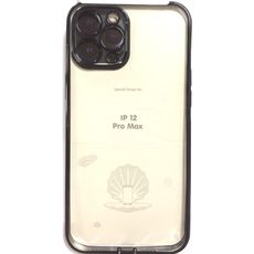 Задняя накладка для iPhone 12 Pro Max черный ободок силикон с защитой для камеры Задняя накладка для iPhone 12 Pro Max черный ободок силикон с защитой для камеры