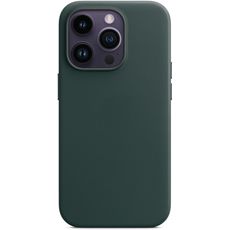 Задняя накладка для iPhone 14 Pro MagSafe зеленая кожа