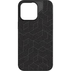 Чехол-накладка iPhone 15 6.1 ZAGG чёрная с серым ткань MagSafe London TM Black Geo