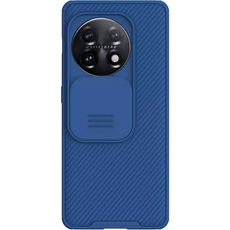 Задняя накладка для OnePlus 11 синяя Nillkin со шторкой защищающей камеру