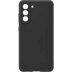 Задняя накладка для Samsung Galaxy S21 FE черная силикон с защитой камеры