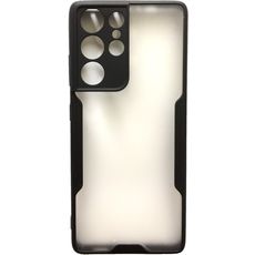 Задняя накладка для Samsung Galaxy S21 Ultra прозрачная с черным Slim Case