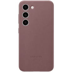 Задняя накладка для Samsung Galaxy S23 бордовая кожа Samsung